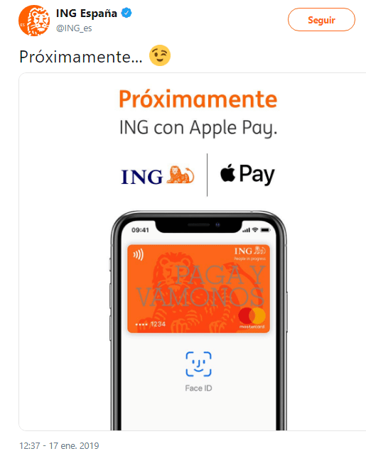 ING Apple Pay Twitter