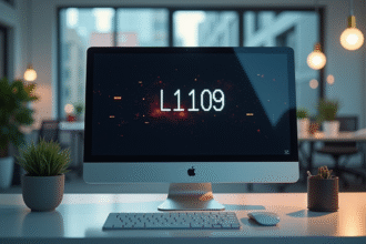 Ecran d'ordinateur affichant erreur L11 09 en bureau lumineux