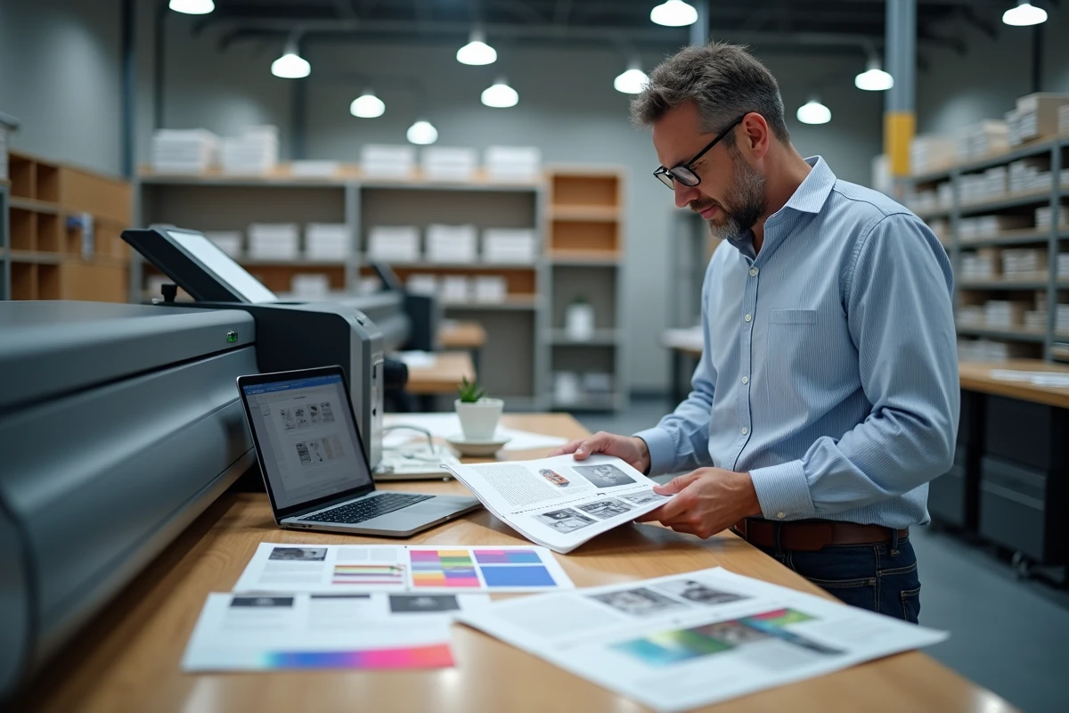 Homme vérifiant une maquette d
